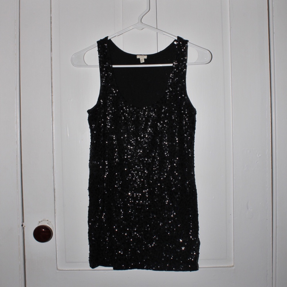 J Crew Black sequin top